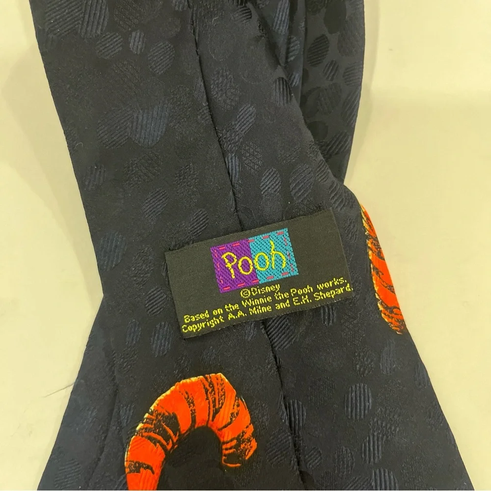 POOH TIGER Disney Silk‎ tie Made in Myanmar Handmade